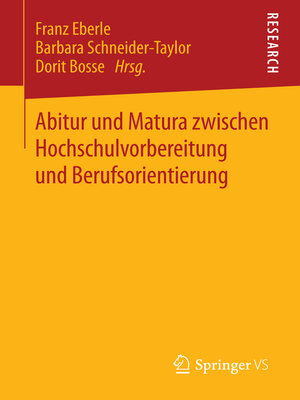 cover image of Abitur und Matura zwischen Hochschulvorbereitung und Berufsorientierung